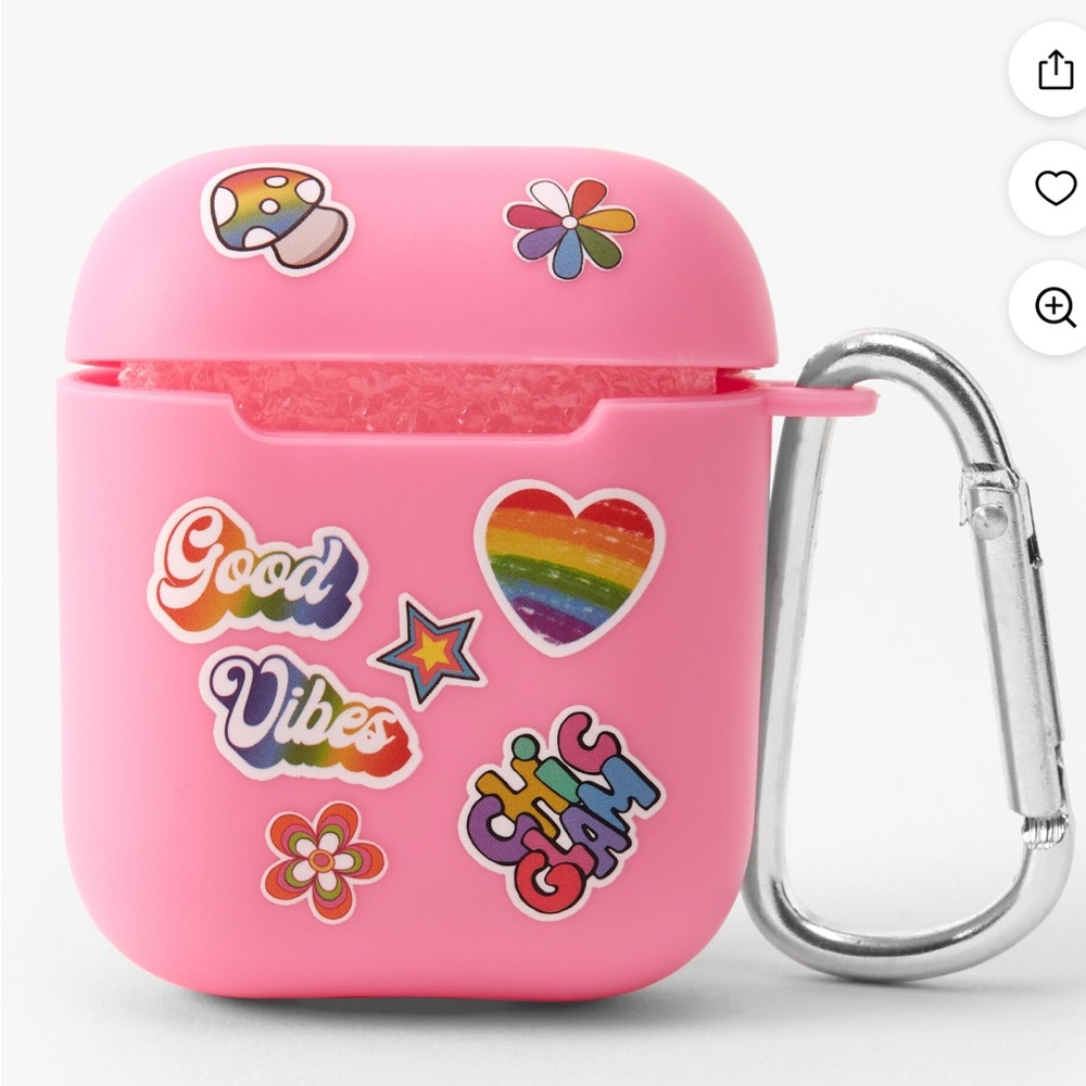 Claire's Pink Y2K Silicone Earbud Case Cover - Compatible with Apple® AirPods